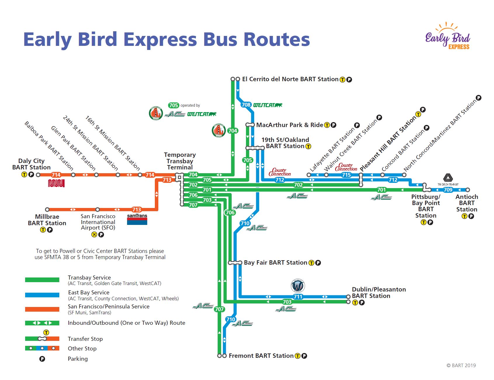 Rider guide for BART 5am start of service bart.gov